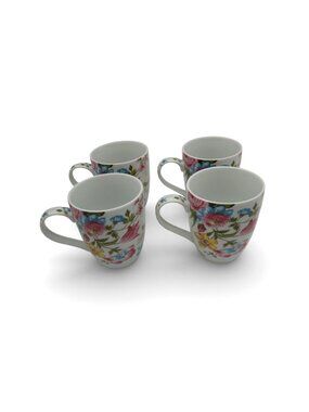 Easy Life Jardin Secret Dora Papis Floral Mug Set Of 4 Vintage Italy 4"